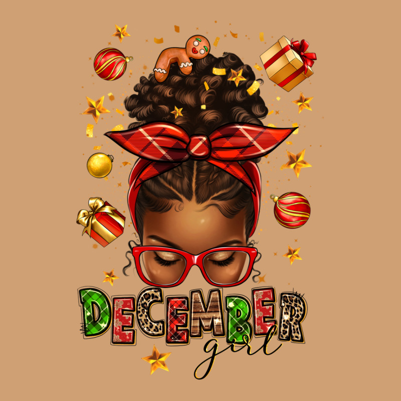 December Girl Christmas Afro Messy Bun Vintage Tee by texasbilliewilder | Teevron
