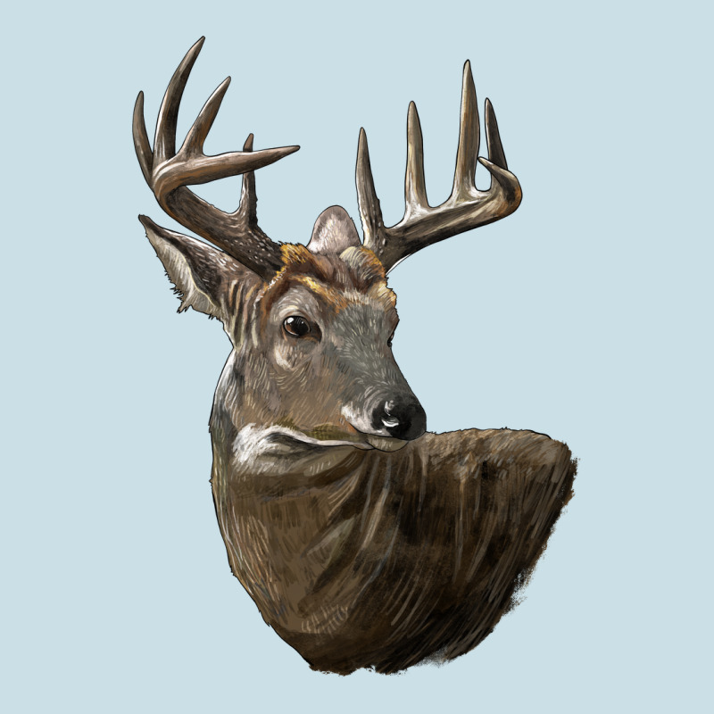 White Tailed Buck Deer Head Ladies Tee by LillyAllenDesigns | Teevron