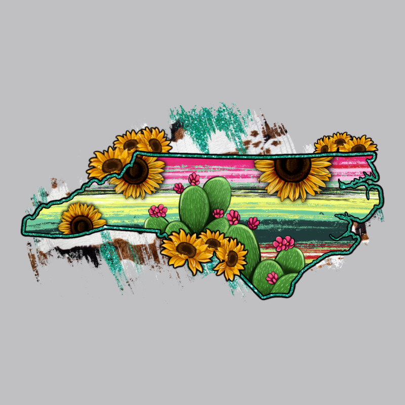 North Carolina Map Sunflower Cactus Serape Classic Tee by RanaPortraitStore | Teevron