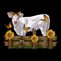 Charolais Calf With Sunflowers Ladies Tee | Teevron