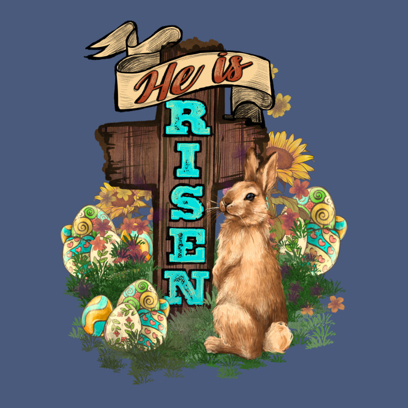He Is Risen Bunny Cross Easter Day Vintage Hoodie by HowdyJamesFarm | Teevron