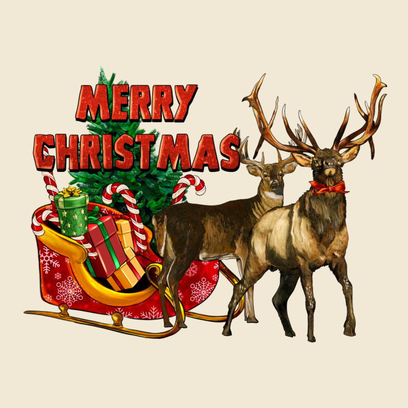 Merry Christmas Two Deers Premium Tee by LillyAllenDesigns | Teevron