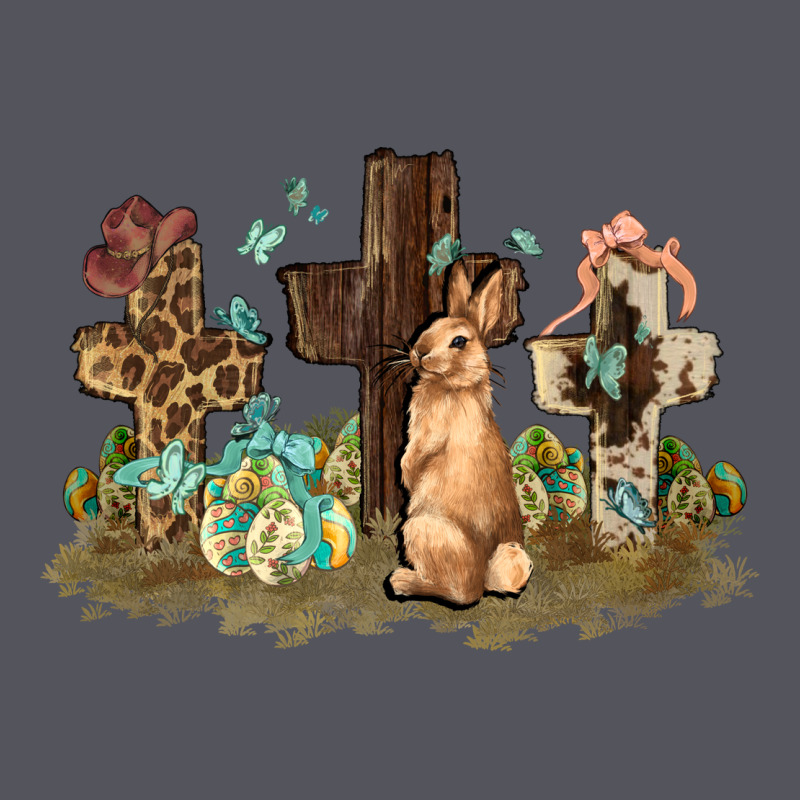 Western Rabbit Bunny With Crosses Easter Day Vintage Hoodie by HowdyJamesFarm | Teevron