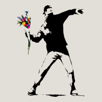 Banksy Protester Throwing Flowers Heavy Core Tee | Teevron