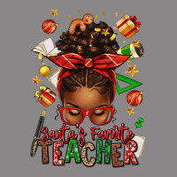 Santa's Favorite Teacher Afro Messy Bun Vintage Tee | Teevron