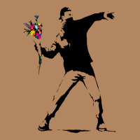Banksy Protester Throwing Flowers Long Sleeve Tee | Teevron