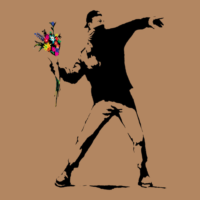 Banksy Protester Throwing Flowers Long Sleeve Tee by lanVoArt | Teevron