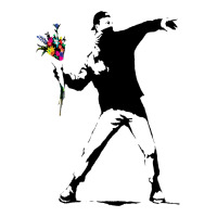 banksy protester throwing flowers | Teevron