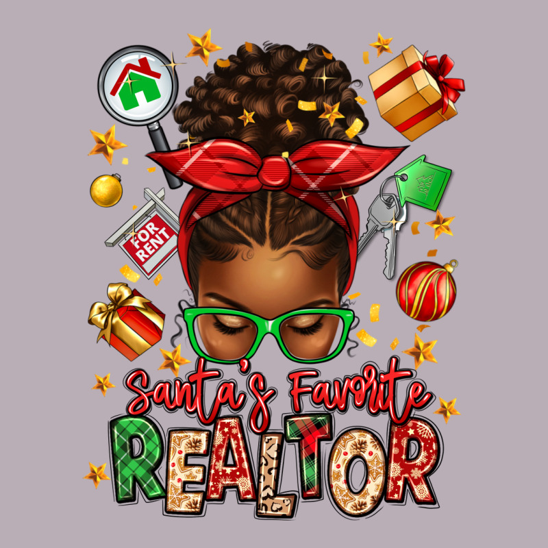 Santas Favorite Realtor Messy Bun Vintage Tee by texasbilliewilder | Teevron