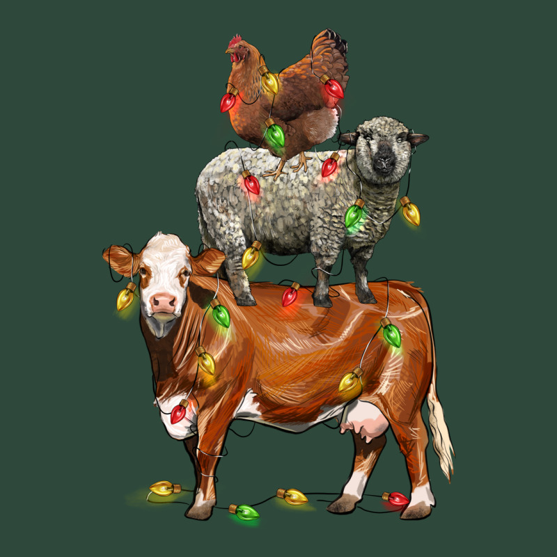 Christmas Cow Sheep And Chicken Zipper Hoodie by LillyAllenDesigns | Teevron