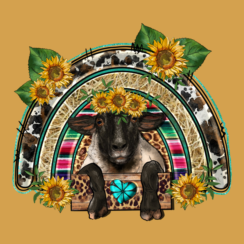 Suffolk Ewe Front Sunflowers Rainbow Urban Hoodie by BarkalooDesign | Teevron