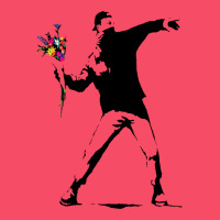 Banksy Protester Throwing Flowers Premium Sweatshirt | Teevron