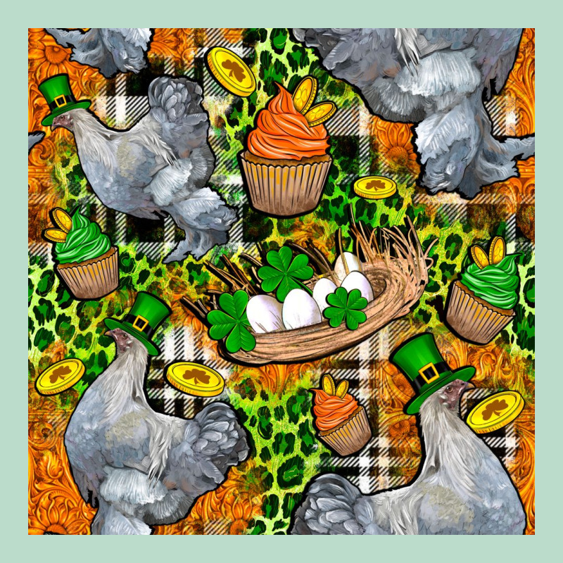 St. Patricks Chicken With Cupcake Leopard Premium Hoodie by FaDigitalArtStudio | Teevron