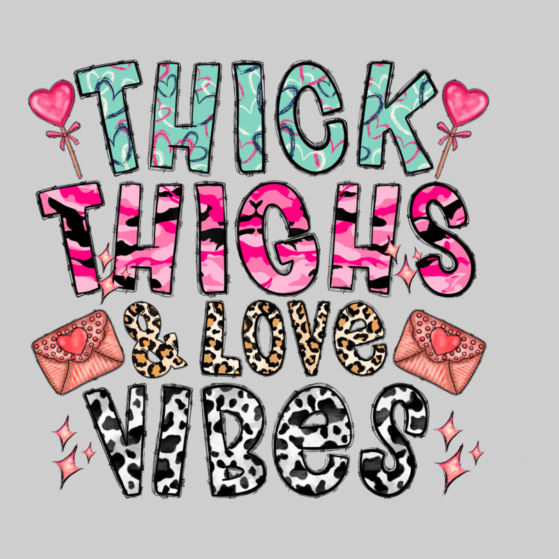 Thick Thighs And Love Vibes Premium Sweatshirt by CowhideDigitalArt | Teevron