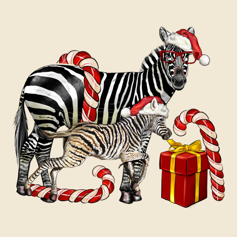 Christmas Zebra Baby And Mama Premium Tee by LillyAllenDesigns | Teevron