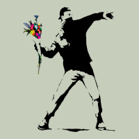 Banksy Protester Throwing Flowers Ladies Tee | Teevron