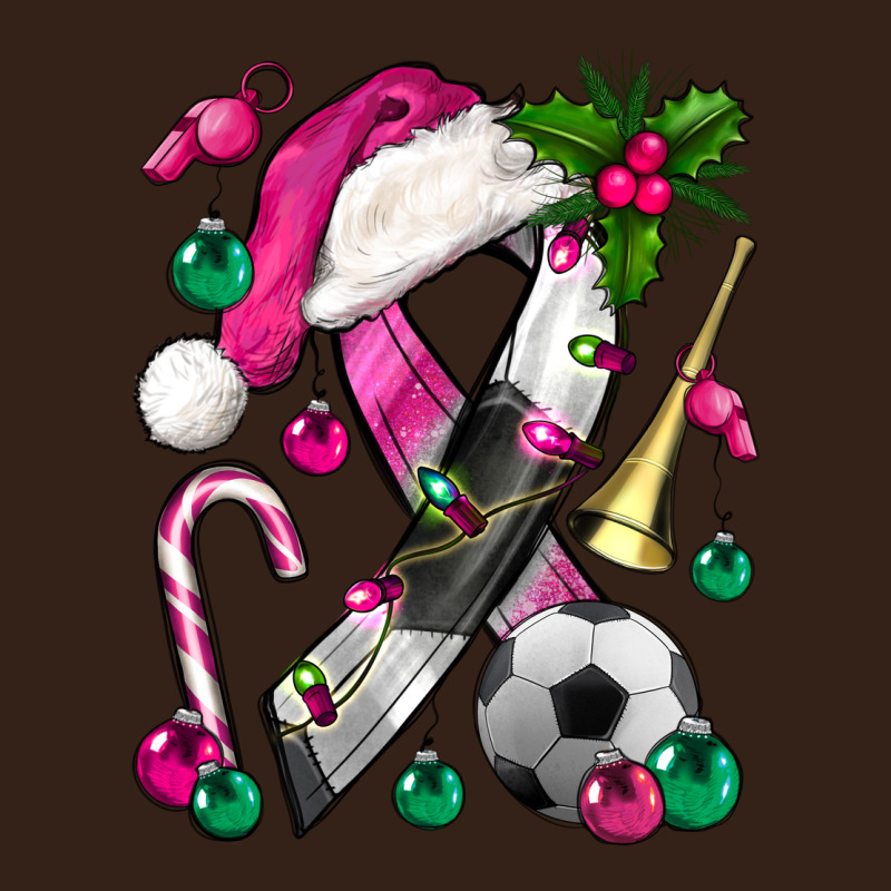 Pink Christmas Breast Cancer Ribbon Soccer Heavy Core Tee by BundleAndBundleShop | Teevron