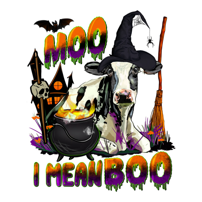 Moo I Mean Boo Holstein Cow Ladies Tee by LillyAllenDesigns | Teevron