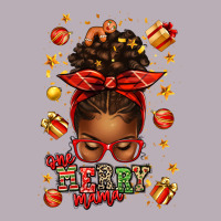 One Merry Mama Christmas Afro Messy Bun Vintage Tee | Teevron