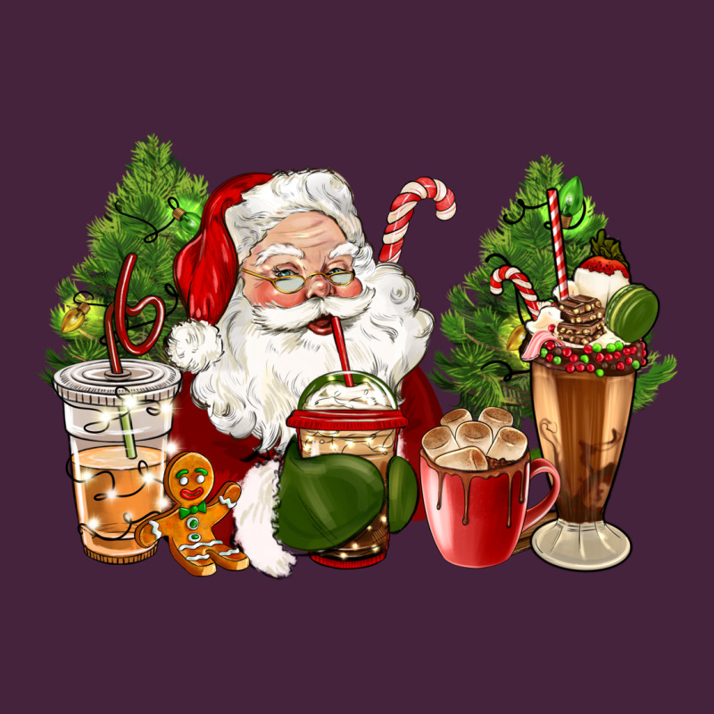 Santa Coffee Cups Christmas Long Sleeve Tee by CowGirlArtShop | Teevron