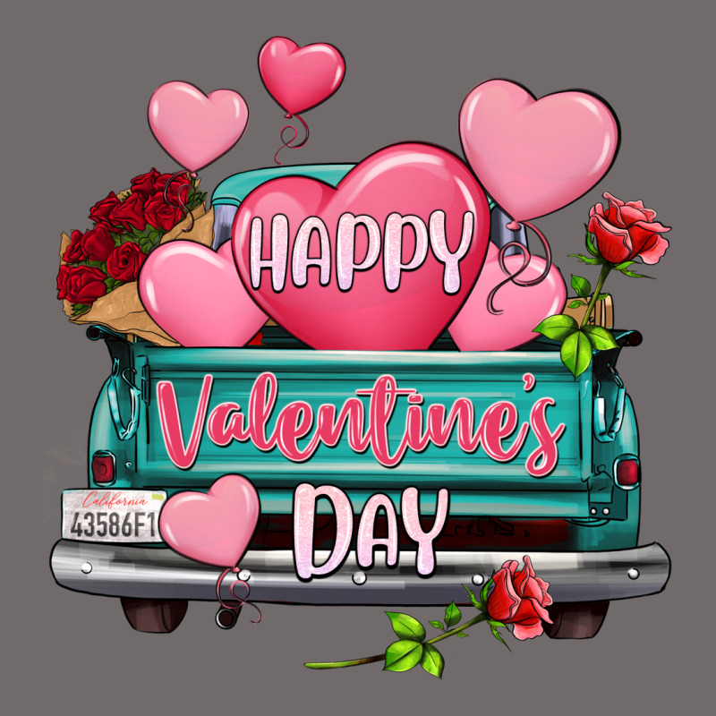 Happy Valentine's Day Turquoise Truck Urban Heavy Tee by HowdyJamesFarm | Teevron