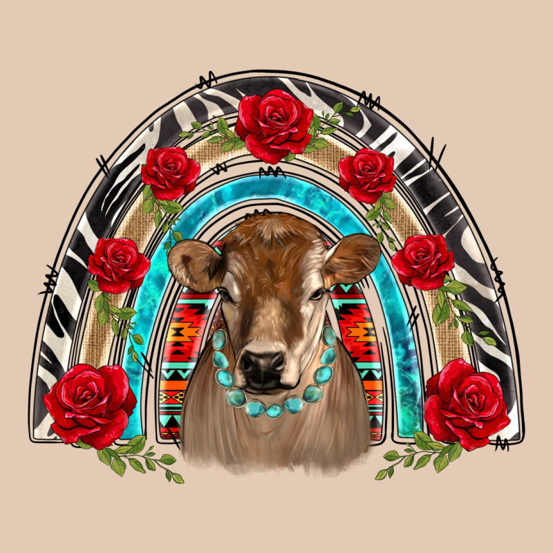 Brown Baby Cow Floral Rose Rainbow Urban Hoodie by BarkalooDesign | Teevron