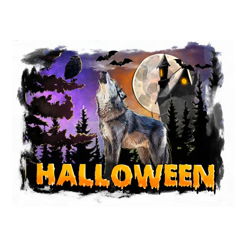 Halloween Wolf Ladies Tee by LillyAllenDesigns | Teevron
