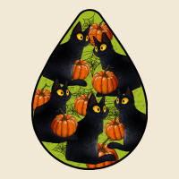 Black Cat Halloween Teardrop Ladies Tee | Teevron