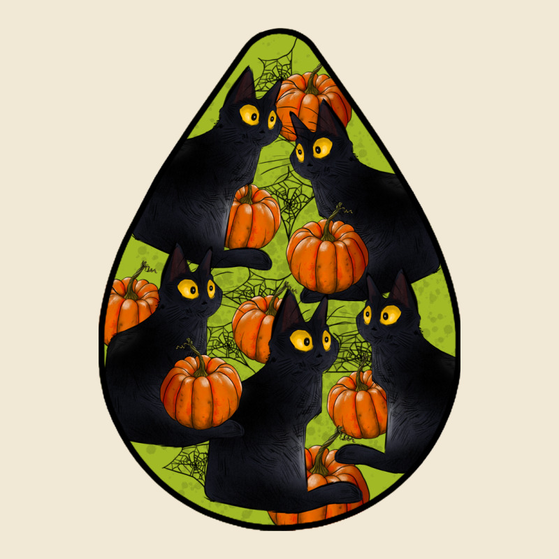 Black Cat Halloween Teardrop Ladies Tee by LillyAllenDesigns | Teevron