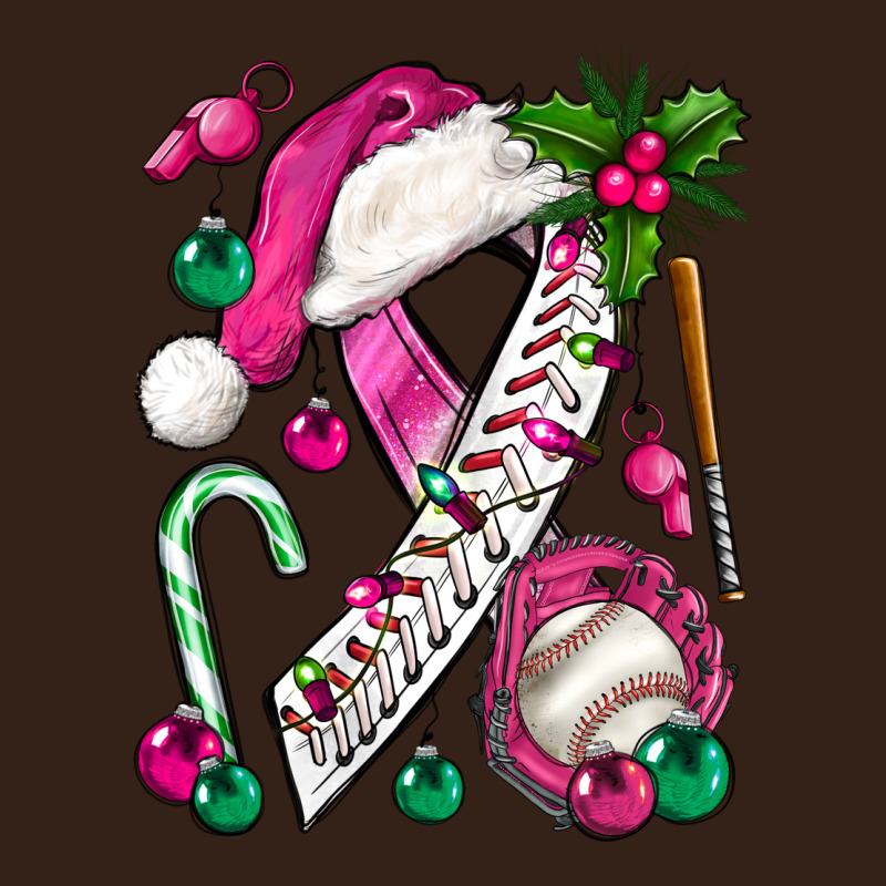 Pink Christmas Breast Cancer Ribbon Baseball Heavy Core Tee by BundleAndBundleShop | Teevron