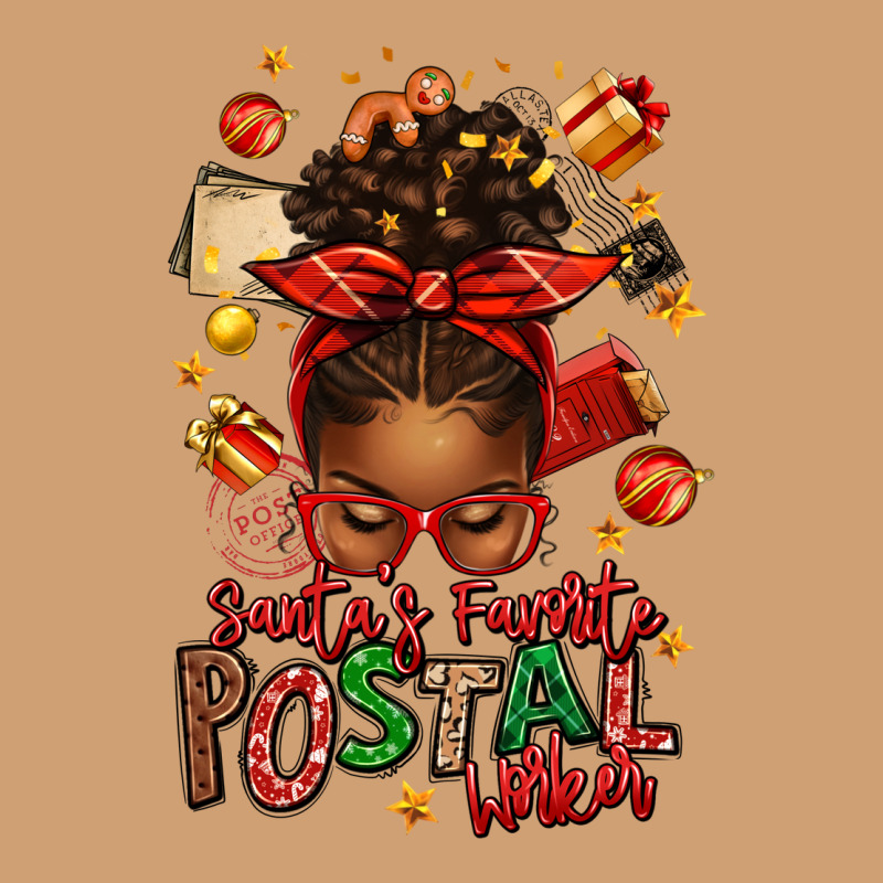 Santas Favorite Postal Worker Afro Messy Bun Vintage Tee by texasbilliewilder | Teevron