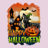 Happy Halloween With Black Cat Ladies Tee | Teevron