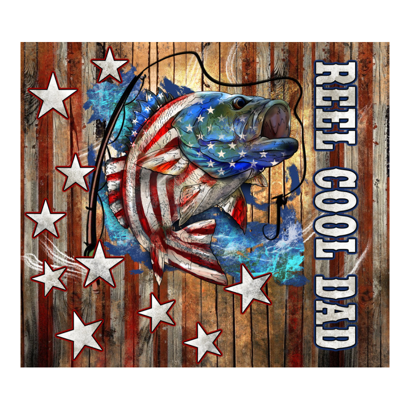 Western Reel Cool Dad American Flag Bass Premium Tee by LillyAllenDesigns | Teevron