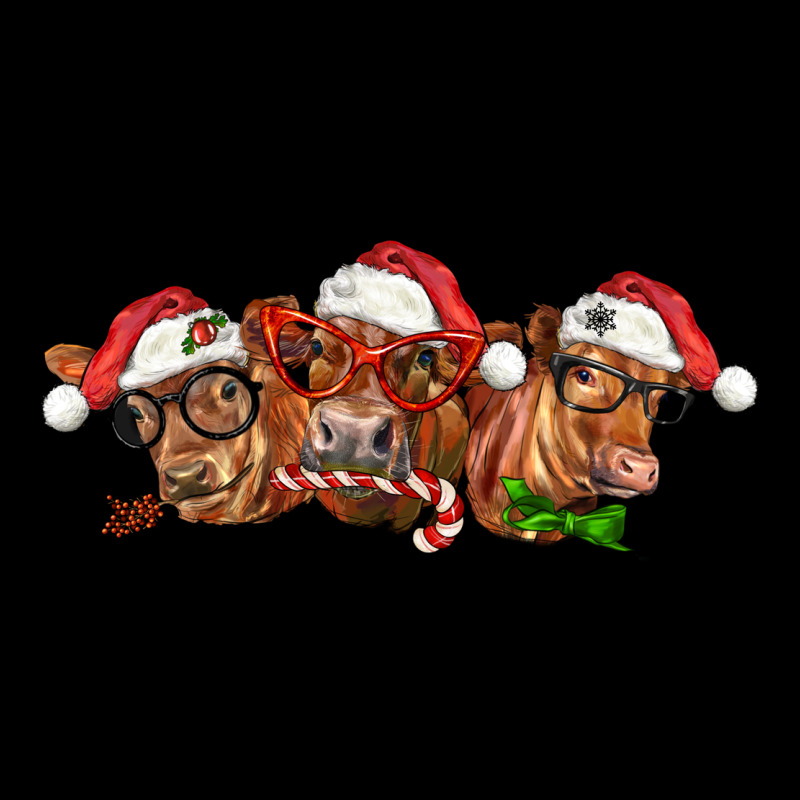 Christmas Red Angus Cows Ladies Tee by LillyAllenDesigns | Teevron