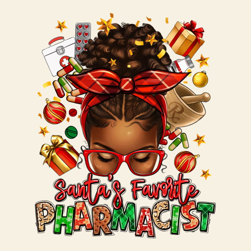 Santas Favorite Pharmacist Afro Messy Bun Vintage Tee by texasbilliewilder | Teevron