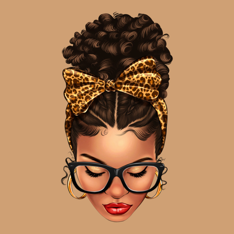 Light Skin Afro Messy Bun Leopard Bow Vintage Tee by texasbilliewilder | Teevron