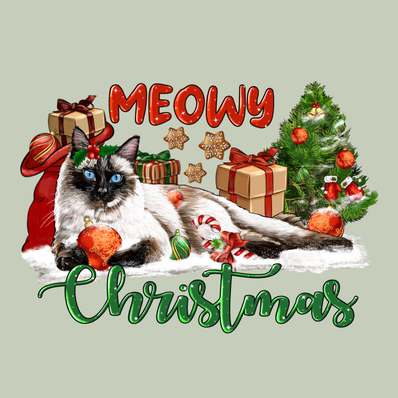 Siamese Cat Meowy Christmas Ladies Tee by LillyAllenDesigns | Teevron