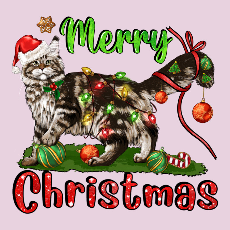 Maine Coon Cat Merry Christmas Ladies Tee by LillyAllenDesigns | Teevron