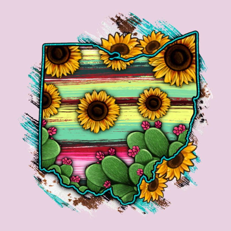 Ohio Map Sunflower Cactus Serape Classic Tee by RanaPortraitStore | Teevron