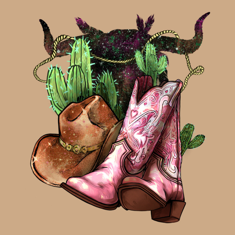 Cowgirl Boots Hat Horns Cactus Vintage Hoodie by HowdyJamesFarm | Teevron