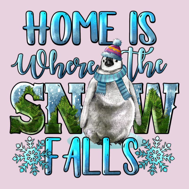Home Is Where The Snow Falls Winter Penguin Ladies Tee by LillyAllenDesigns | Teevron