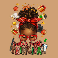 Santas Favorite Principal Afro Messy Bun Vintage Tee | Teevron