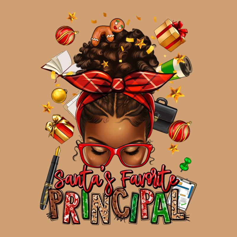 Santas Favorite Principal Afro Messy Bun Vintage Tee by texasbilliewilder | Teevron