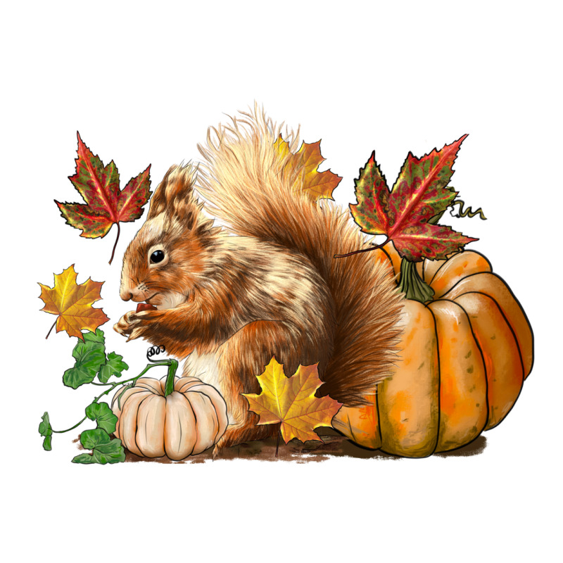 Fall Squirrel Premium Tee by LillyAllenDesigns | Teevron