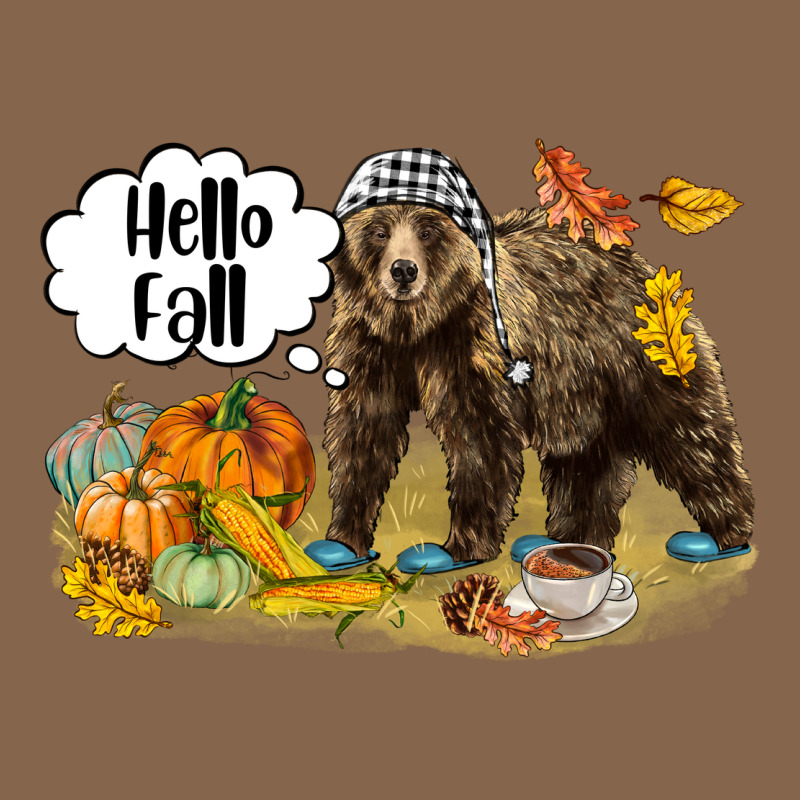Hello Fall Brown Bear Premium Tee by LillyAllenDesigns | Teevron