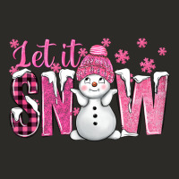 Pink Let It Snow With Cute Snowman Heavy Core Tee | Teevron