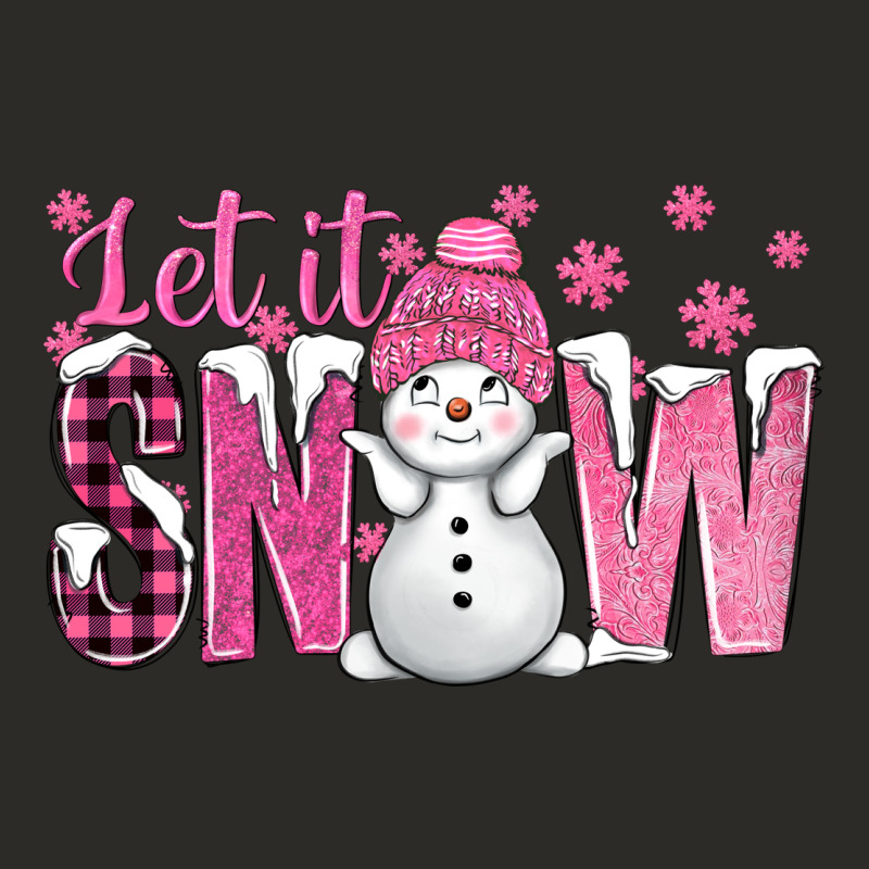 Pink Let It Snow With Cute Snowman Heavy Core Tee by BundleAndBundleShop | Teevron