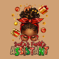 Santa's Favorite Assistant Afro Messy Bun Vintage Tee | Teevron