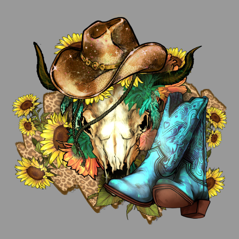 Cow Skull Cowboy Boots Hats Sunflowers Vintage Hoodie by HowdyJamesFarm | Teevron
