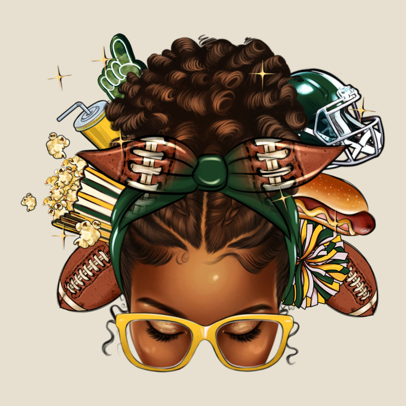 American Football Afro Messy Bun Urban Heavy Tee by texasbilliewilder | Teevron